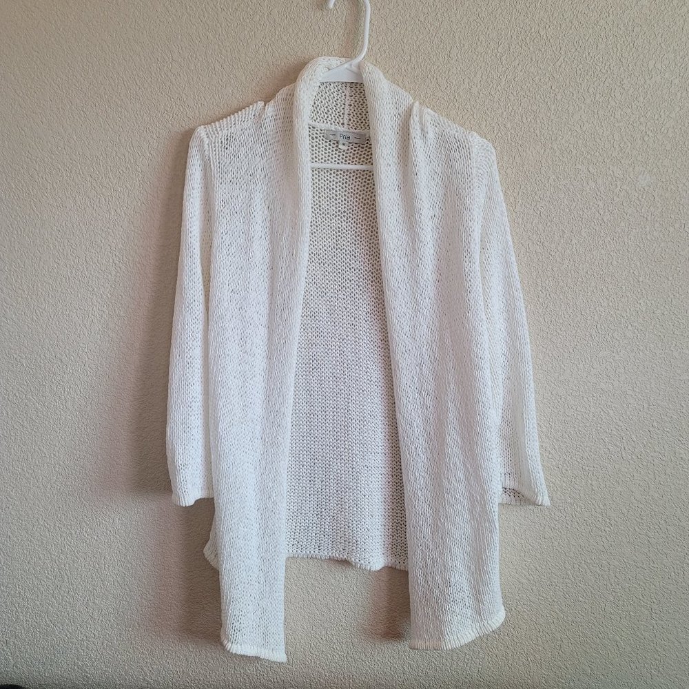 White sweater perfect for Spring or Summer